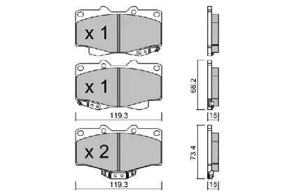 Комплект тормозных колодок (AISIN: BPTO-1919)